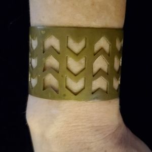 Chevron brass cuff small